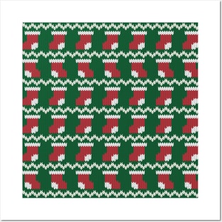 Christmas knited pattern Posters and Art